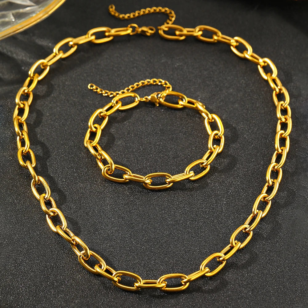 Stainless Steel Necklace Fine Minimalist Single Chain Necklace Fine Colorfast High Quality Adjustable Necklace For Women Jewelry