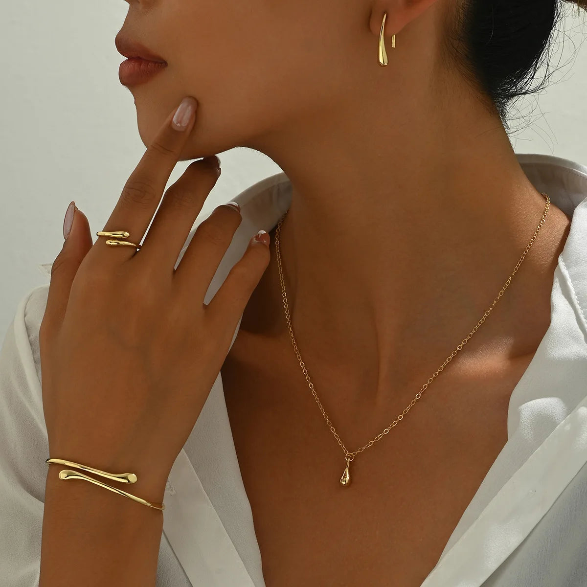 2/3/4pcs Earrings Set Necklace Ring Bracelet Jewelry Set Bridal Wedding Banquet Accessories Fashionable Women Party Holiday Gift