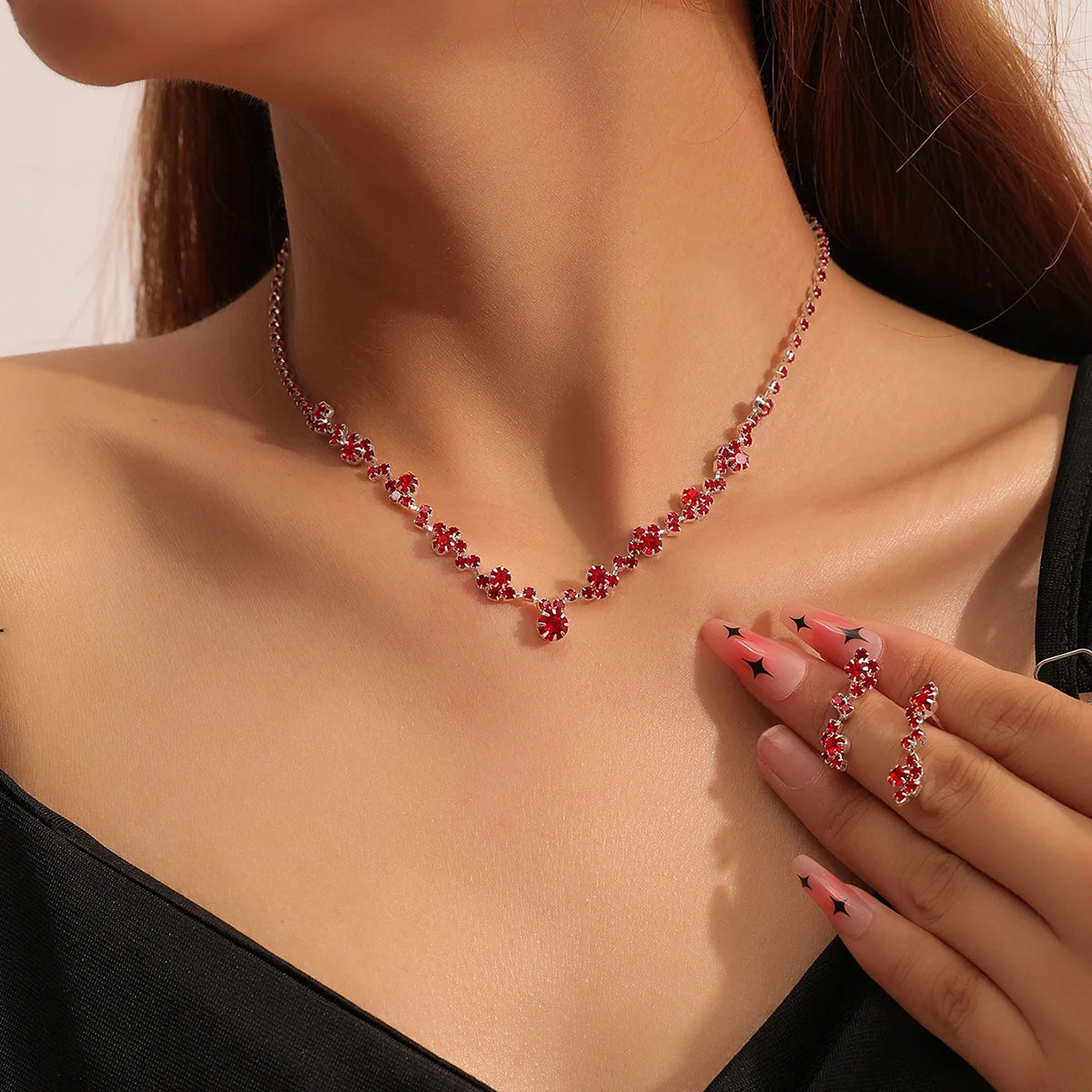 2/3/4pcs Earrings Set Necklace Ring Bracelet Jewelry Set Bridal Wedding Banquet Accessories Fashionable Women Party Holiday Gift