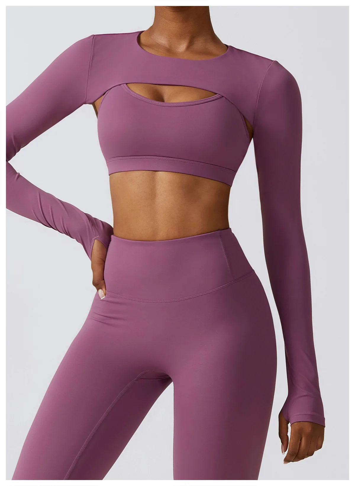 Women's Sportswear Yoga Set Workout Clothes Athletic Wear Sports Gym Legging 2/3PCS Fitness Bra Crop Top Long Sleeve Yoga Suit