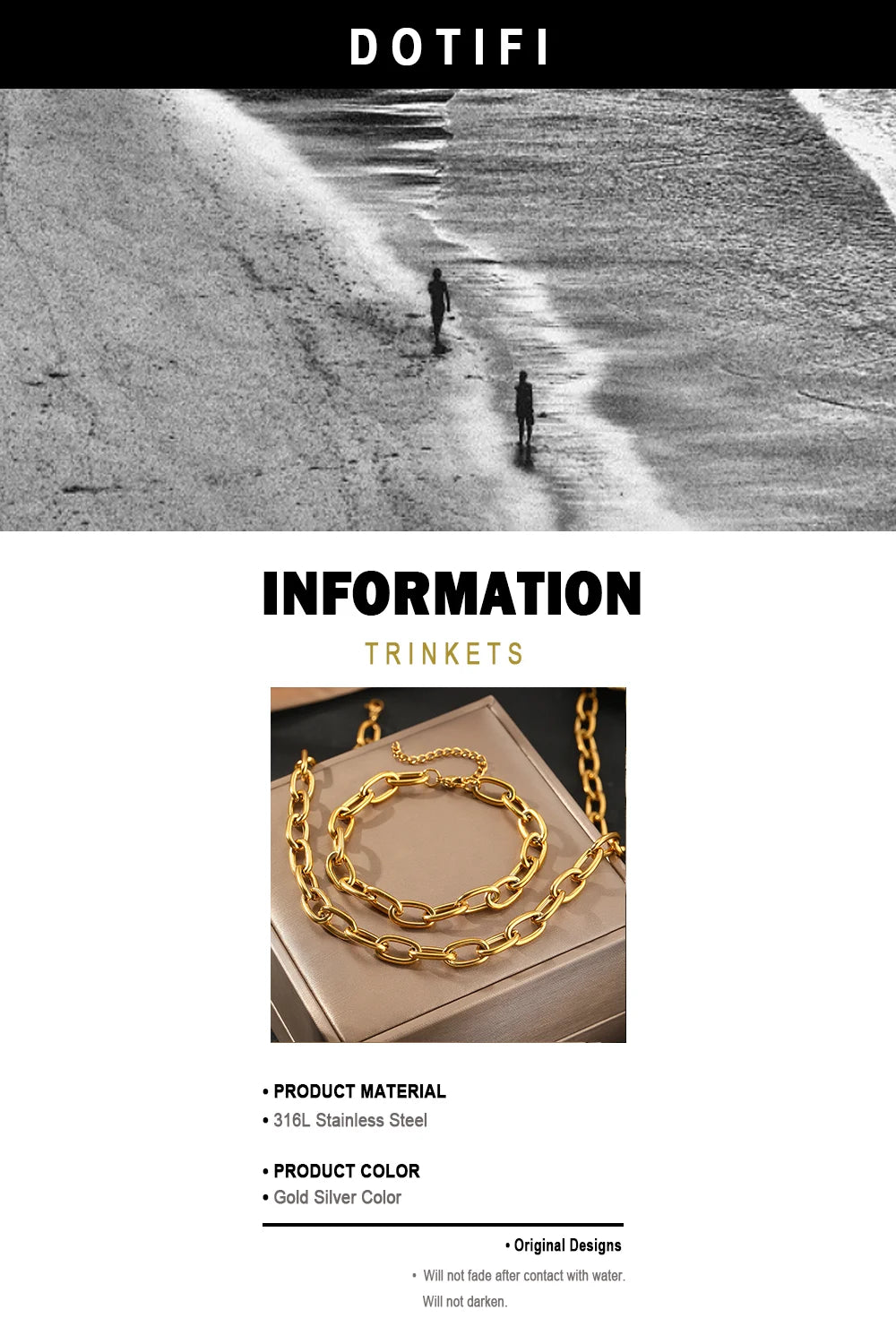Stainless Steel Necklace Fine Minimalist Single Chain Necklace Fine Colorfast High Quality Adjustable Necklace For Women Jewelry